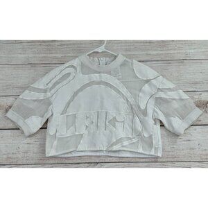 Alice McCall Cropped Mesh Crew Neck Top Women's Size 2‎ White